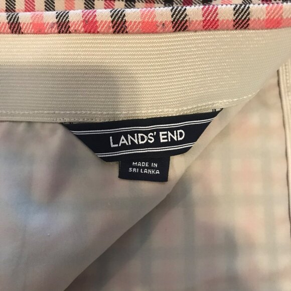 Lands End Skirt Pink & Black Plaid Knee-Length Womens Size 10 Cotton Classic - Picture 2 of 5